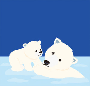 polar-bear　シロクマ　環境　温暖化　イラスト　素材　挿絵