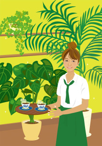 green　cafe　グリーン　カフェ　イラスト